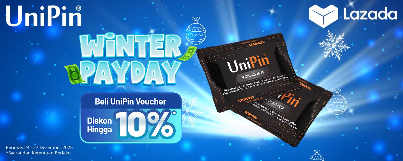 Lazada Winter Payday: Beli UniPin Voucher, Diskon Hingga 10%!